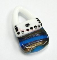 1x Lampwork Fused Handbag Purse Glass Pendant