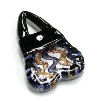 1x Lampwork Fused Handbag Purse Glass Pendant