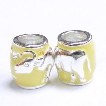 Sterling Silver CHINESE Zodiac OX Enamel Bead for European Charm Bracelets