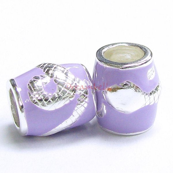 Sterling Silver CHINESE Zodiac SNAKE Enamel Bead for European Charm Bracelets
