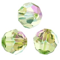 12x Swarovski Crystal Elements Round Faceted 5000 Peridot AB 4mm