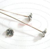 10 Sterling Silver Head pins FLOWER Headpins 26GA 2″