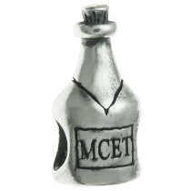 Sterling Silver Champagne Bottle Bead for European Charm Bracelets