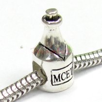 Sterling Silver Champagne Bottle Bead for European Charm Bracelets