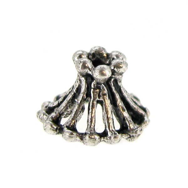 4x Bali Sterling Silver Bead Daisy Cap 5.5m x 8mm