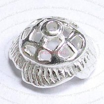 2x STERLING SILVER Round FLOWER Bead cap 9mm