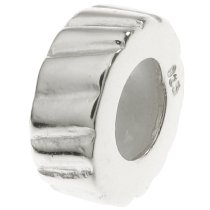 Sterling Silver STOPPER WITH RUBBER Twisted Round Bead for European Charm Bracelets 8.5mm