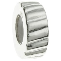 Sterling Silver STOPPER WITH RUBBER Twisted Round Bead for European Charm Bracelets 8.5mm