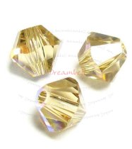 24 x Swarovski Elements Xilion Crystal 5328 Light Colorado Topaz AB 4mm