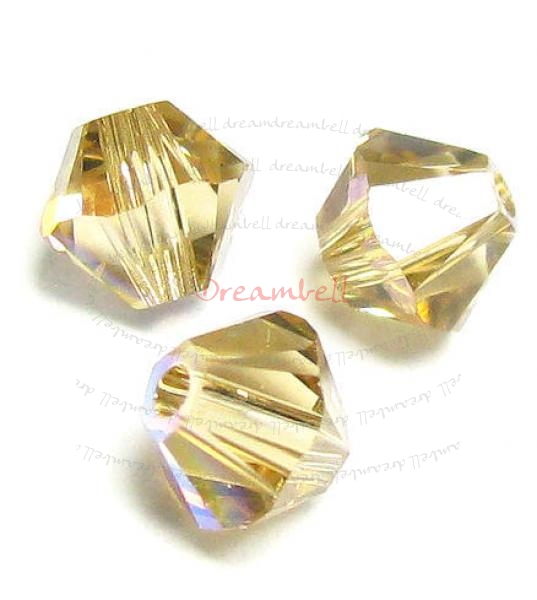 24 x Swarovski Elements Xilion Crystal 5328 Light Colorado Topaz AB 4mm