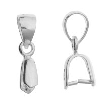 2x STERLING SILVER Bail Pendant Clasp Pinch Connector Slide
