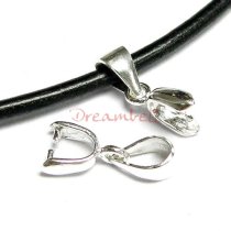 2x STERLING SILVER Bail Pendant Clasp Pinch Connector Slide