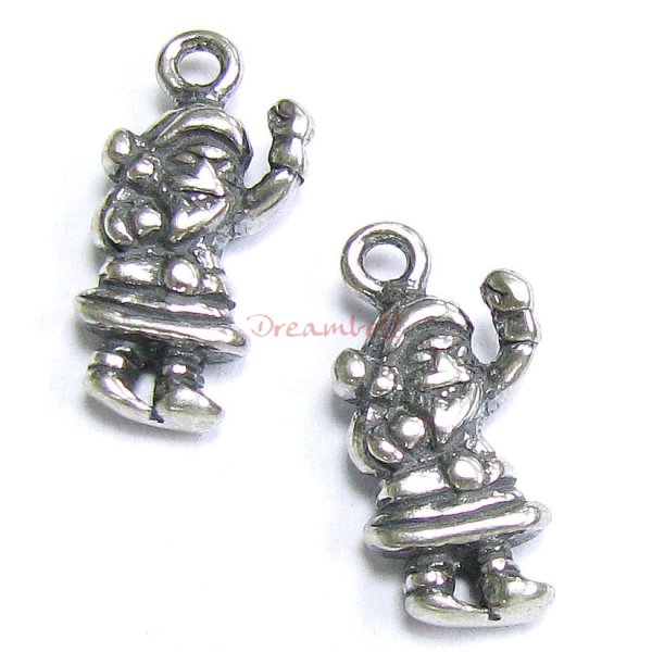 1x Sterling Silver CHRISTMAS Santa Claus charm dangle pendant 12.5mm