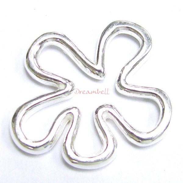 1x Bright Sterling silver STAR Charm Pendant Connector 19mm