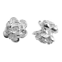 4x Sterling Silver Rose Flower Spacer Beads 5mm