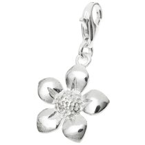 Bright Sterling silver FLOWER (SUNFLOWER) dangle Charm for European Style Clip on Charm