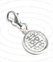 Sterling Silver Chinese Word DOUBLE HAPPINESS″ Dangle Charm for European Style Clip on Charm″