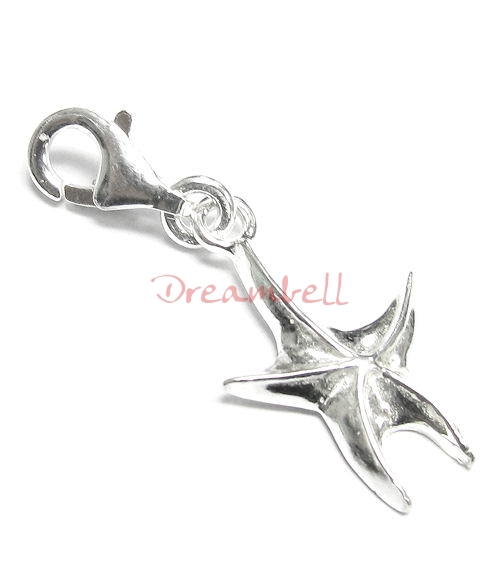 STERLING SILVER TWINKLE STAR FISH CHARM PENDANT for European Style Clip on Charm