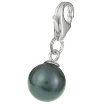 STERLING SILVER Swarovski Tahitian-Look Pearl Pendant Charm Bead for European Style Clip on Charm