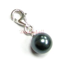 STERLING SILVER Swarovski Tahitian-Look Pearl Pendant Charm Bead for European Style Clip on Charm