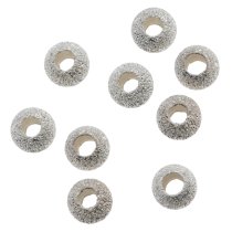 10x Sterling silver Round Stardust Bead Spacer 4mm