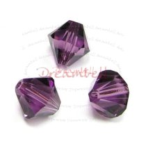 24x Swarovski Elements Xilion Crystal 5328 Amethyst 4mm