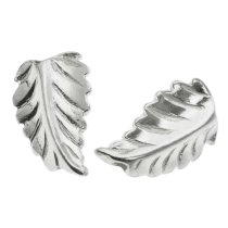 2x Bright Sterling Silver LEAF Bead Spacer 11.6mm