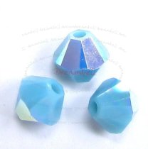 24 x Swarovski Elements Xilion Crystal 5328 Turquoise AB 4mm