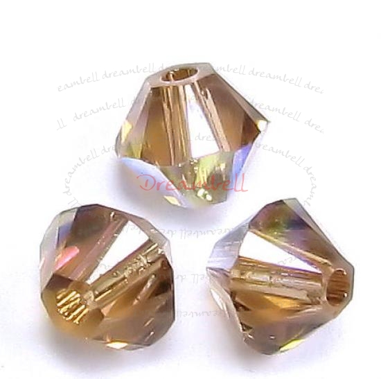 24 x Swarovski Elements Xilion Crystal 5328 Light Smoked Topaz AB 4mm