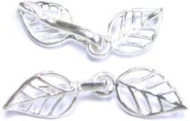 1x Artisan Sterling Silver Leaf Toggle Clasp - 32mm Handcrafted Jewelry Closure