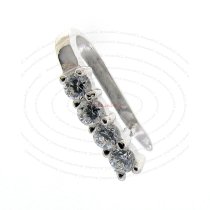 1x Rhodium plated Sterling Silver Simple CZ crystal Pendant Bail Pinch Clasp