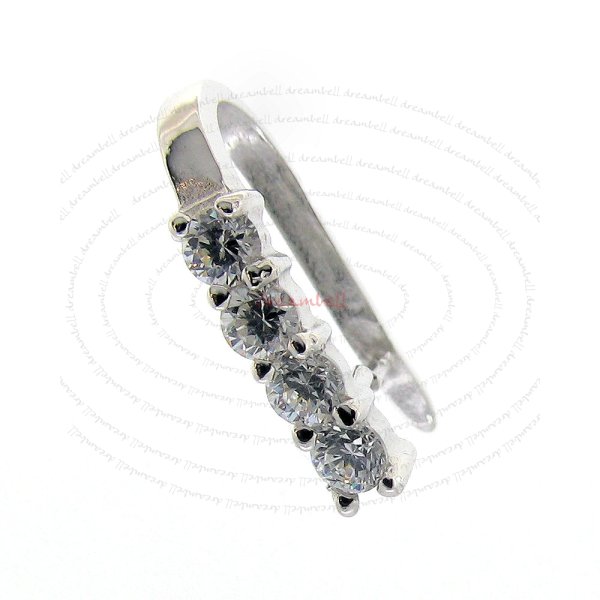 1x Rhodium plated Sterling Silver Simple CZ crystal Pendant Bail Pinch Clasp