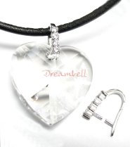 1x Rhodium plated Sterling Silver Simple CZ crystal Pendant Bail Pinch Clasp
