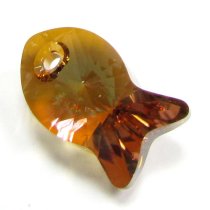 1x Swarovski Crystal Fish Pendant Copper 6727