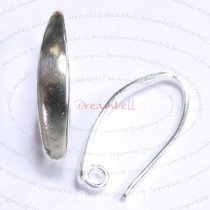 2x Sterling Silver Ear Wire Earring Hook with ring for dangle