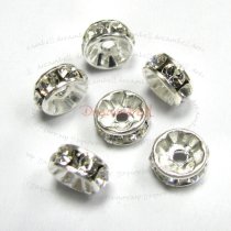 6x Swarovski Elements Silver Rondelle Crystal Bead Spacer 6mm