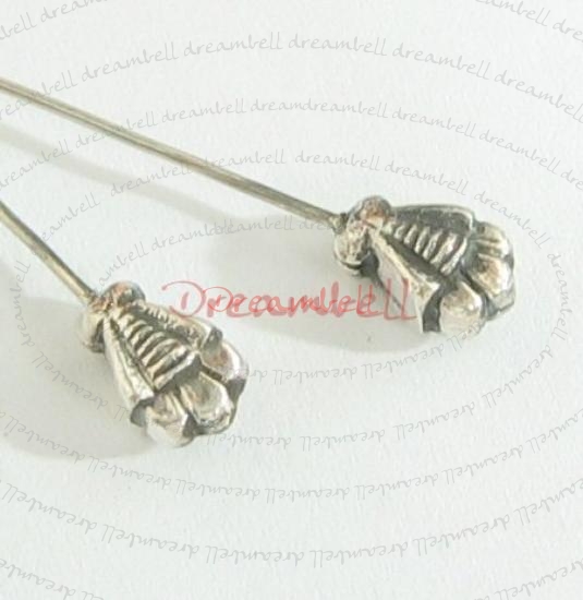 10 Ster Silver Head pin Fancy Headpins 22GA 2"