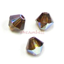 24 x Swarovski Elements Xilion Crystal 5328 Smoked Topaz AB 4mm
