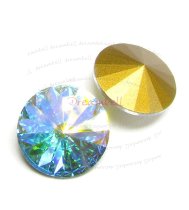 2x Swarovski Elements Rivoli Stone Crystal 1122 Crystal AB 18mm