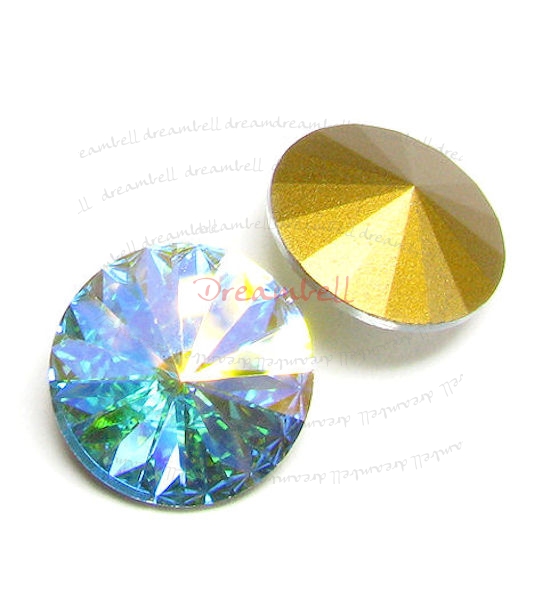 2x Swarovski Elements Rivoli Stone Crystal 1122 Crystal AB 18mm