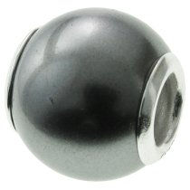Sterling Silver Metallic Grey SEASHELL PEARL Bead for European Charm Bracelets