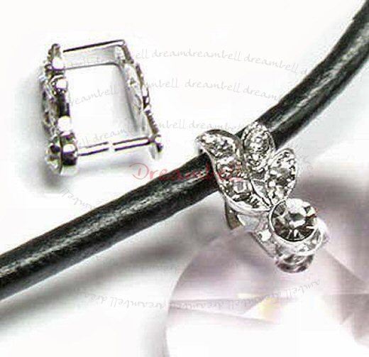 1x Rhodium plated Sterling Silver CZ Crystal Pendant Bail Dangle Clasp