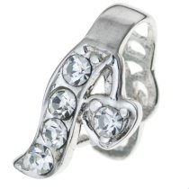 1x Rhodium plated Sterling Silver CZ Crystal Pendant Bail Dangle Clasp