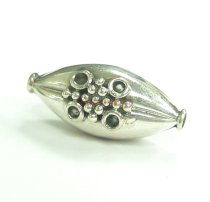 1x Bali Sterling Silver Flower Focal Bead 25.2mm x 11.1mm