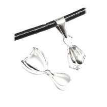 1x STERLING SILVER Bail Pinch In Pendant Clasp Connector Slide ″L″