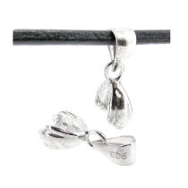 2x STERLING SILVER Bail Pinch In Pendant Clasp Connector Slide ″M″