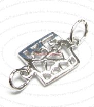 2x Rhodium Sterling Silver Square Link Earring Connector Bead Spacer