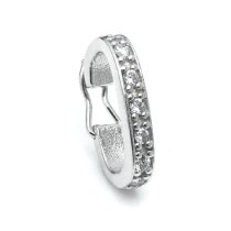 Rhodium Sterling Silver CZ Pearl Shortener ENHANCER BAIL 14mm