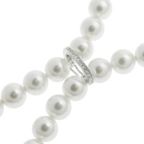 Rhodium Sterling Silver CZ Pearl Shortener ENHANCER BAIL 14mm