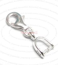 Sterling Silver Lobster Clasp Connector Bail European Style Clip on Charm